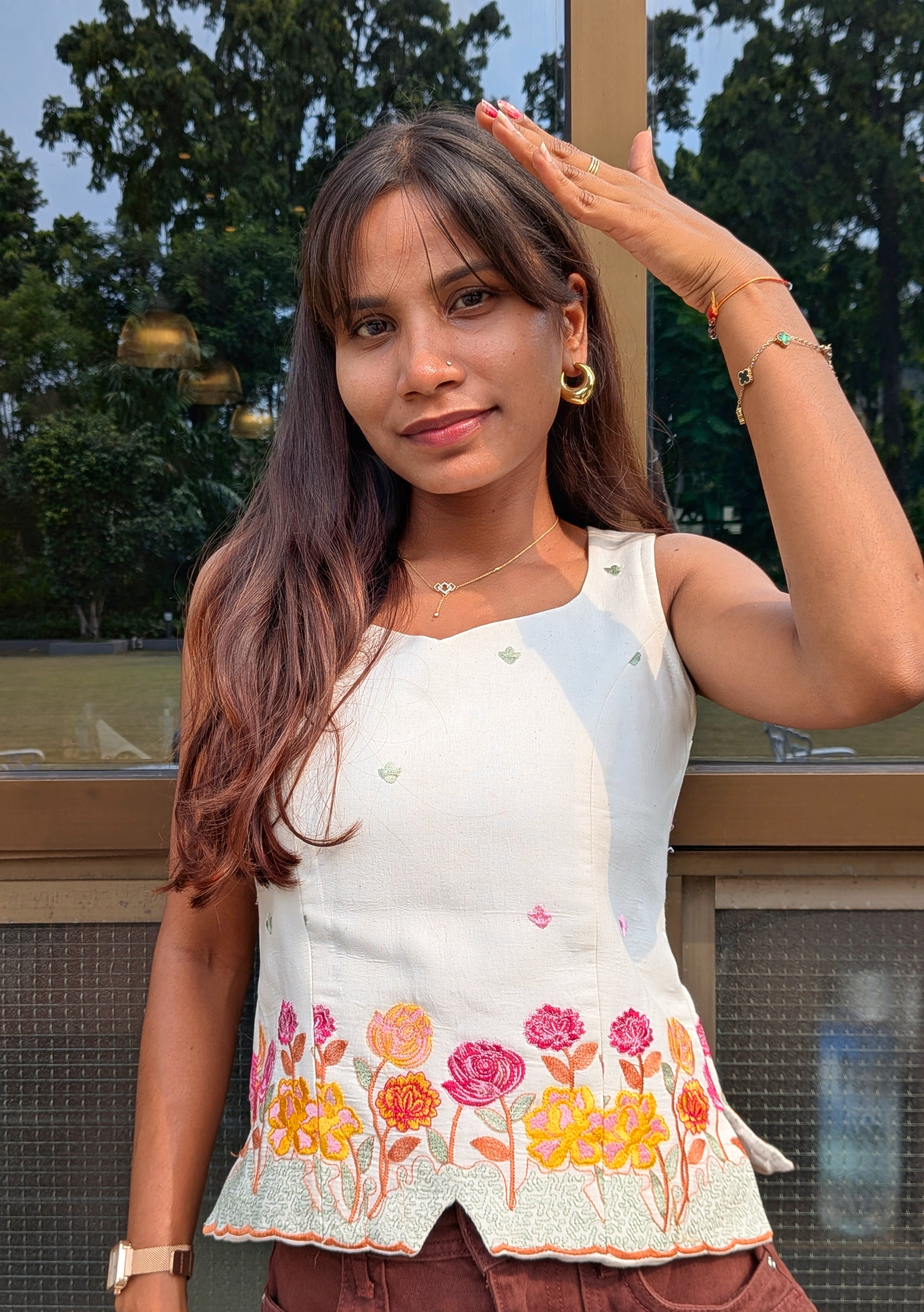 Hoor Embroidered vest top