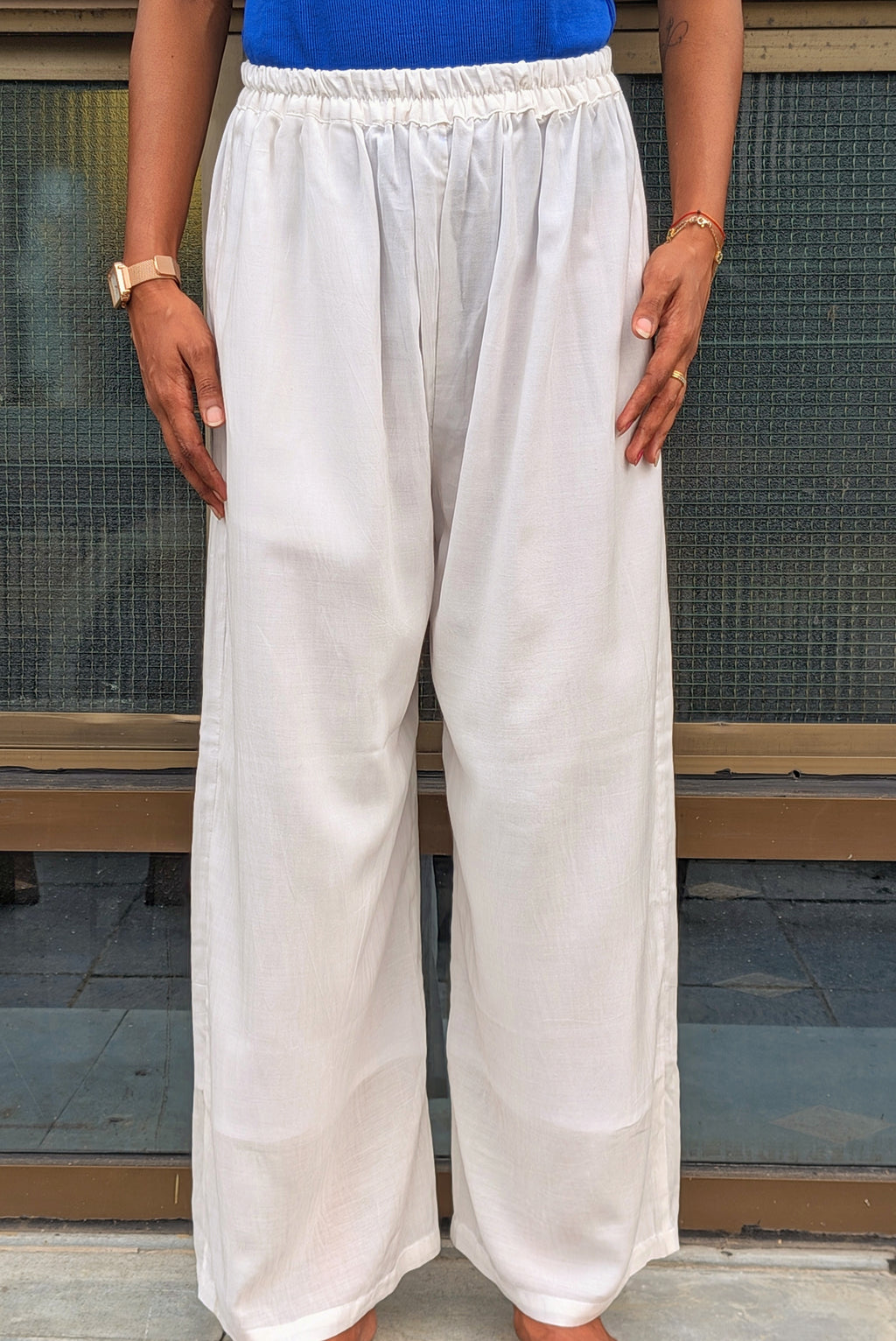 White Loose Fitting Pants