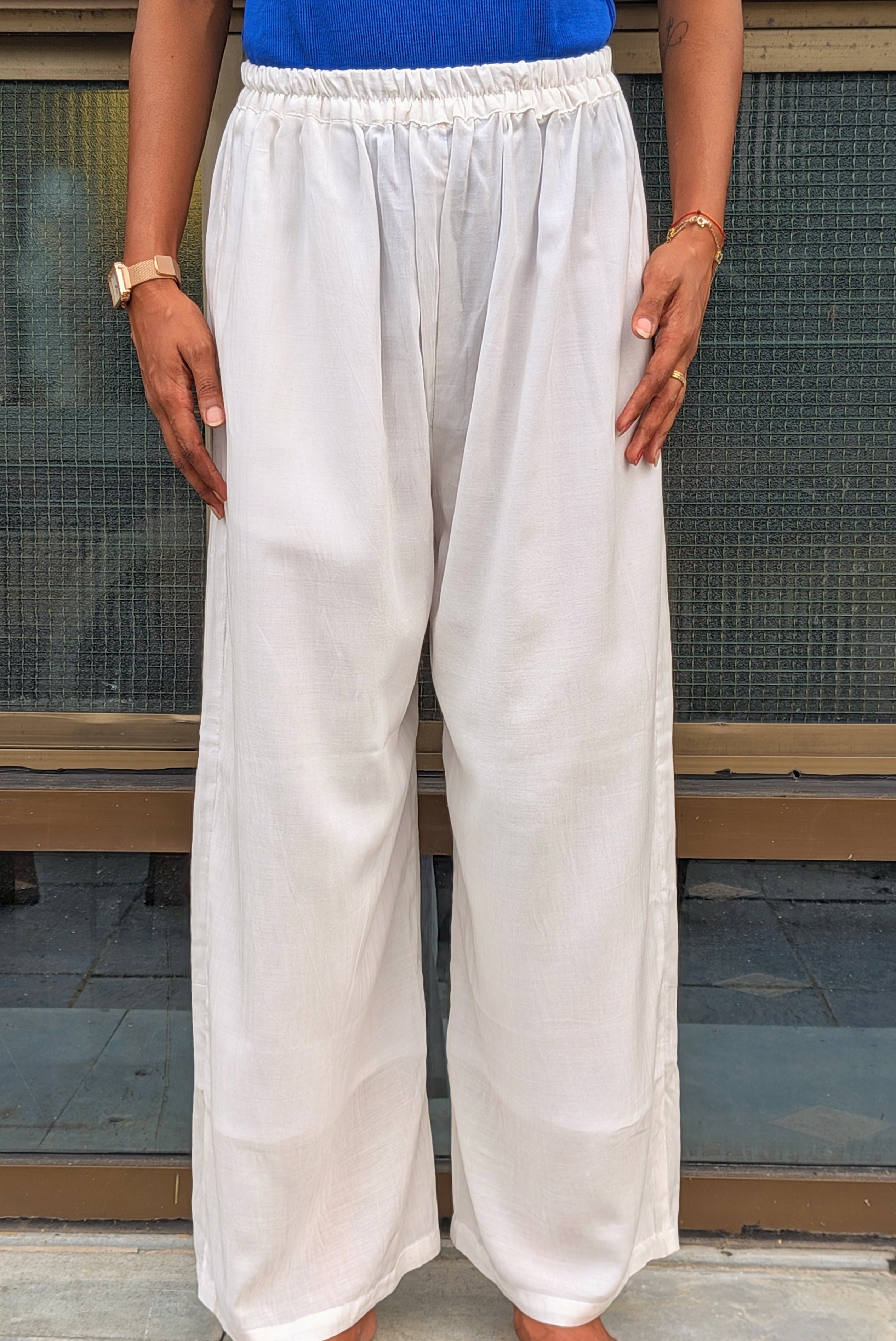 White Loose Fitting Pants